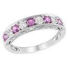 Target 4/5 Ct. T.w. Created Pink Sapphire And Created White Sapphire Ring - Silver,