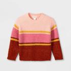 Toddler Girls' Striped Pullover Sweater - Cat & Jack Powder Pink