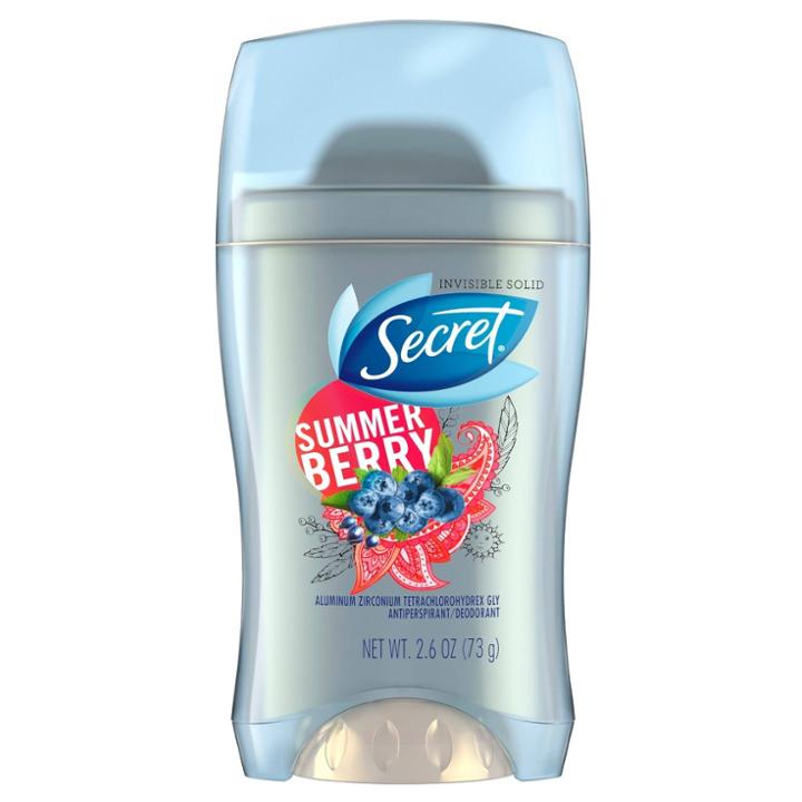 Secret Fresh Antiperspirant Deodorant Invisible Solid Summer Berry