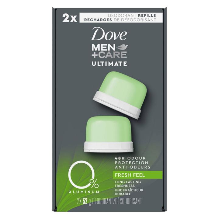 Dove Men+care Ultimate 0% Aluminum Fresh Feel 48 Hour Deodorant Refill Kit