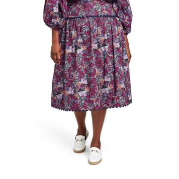 Women's Plus Size Coral Reef Scallop Edge Midi Skirt - Kika Vargas X Target Purple