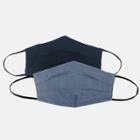 Women's 2pc Fabric Face Masks - Universal Thread Navy Solid/navy Chambray