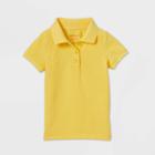 Petitetoddler Girls' Short Sleeve Stretch Pique Uniform Polo Shirt - Cat & Jack Yellow