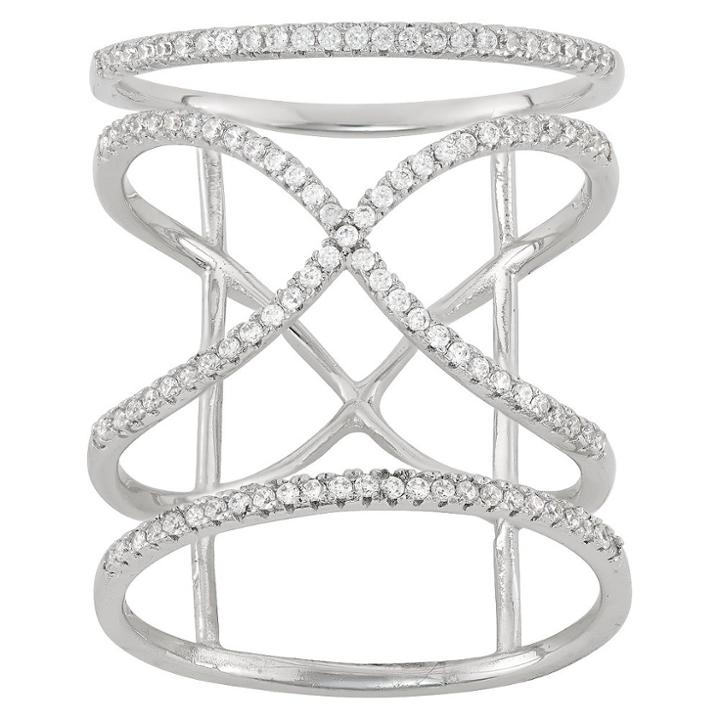 Tiara 0.55 Ct. T.w. Caged X Cubic Zirconia Ring In Sterling Silver -