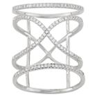 Tiara 0.55 Ct. T.w. Caged X Cubic Zirconia Ring In Sterling Silver -