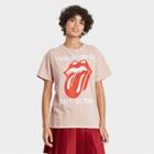 Women's The Rolling Stones Logo Short Sleeve Graphic T-shirt - Beige
