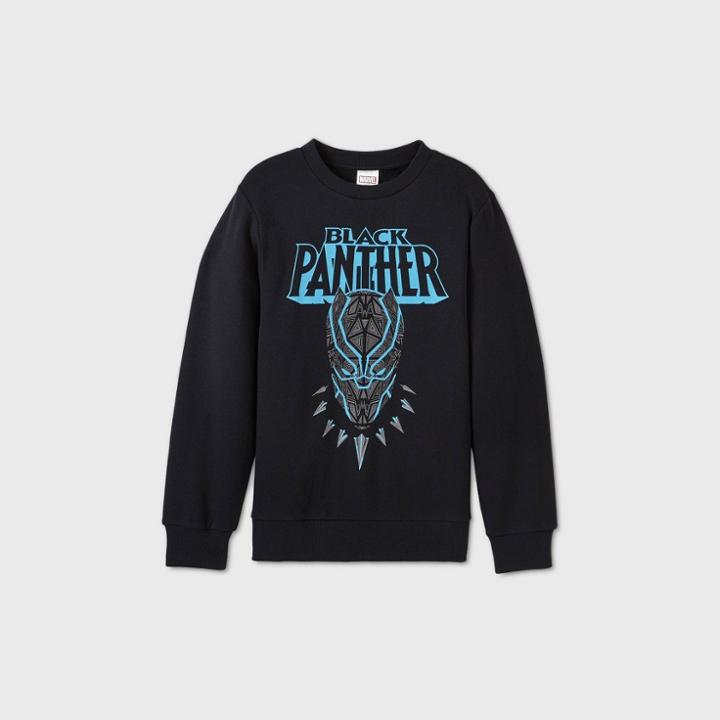 Boys' Marvel Black Panther Fleece Sweatshirt - Black