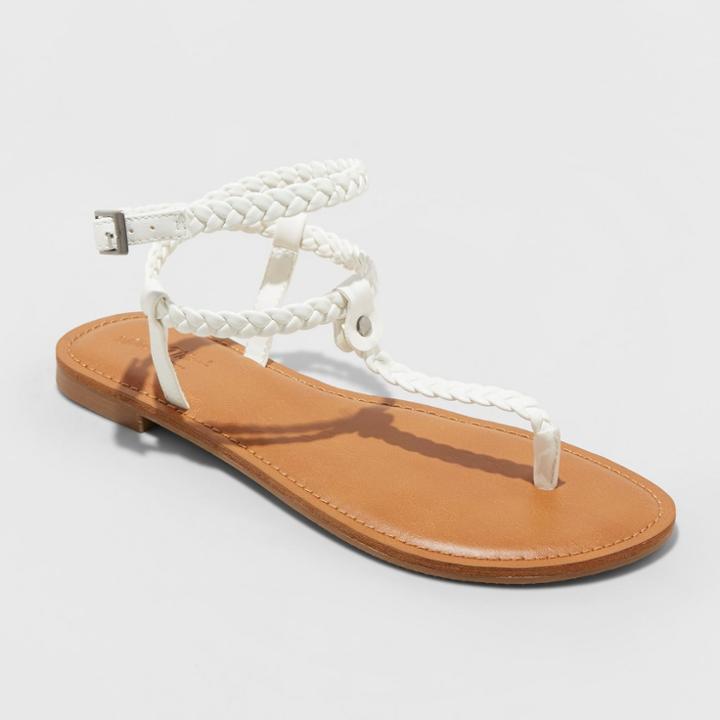 Women's Larissa Braided Ankle Wrap Sandal - Universal Thread White