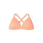Women's Sustainably Made Plus Size Ribbed Triangle Bikini Top - Xhilaration Coral