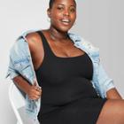 Target Women's Plus Size Strappy Square Neck Knit Dress - Wild Fable Black