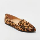 Women's Micah Wide Width Pointed Toe Closed Loafers - A New Day Leopard 8.5 W,