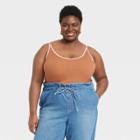 Women's Plus Size Slim Fit Colorblock Cami Tank Top - Universal Thread Brown