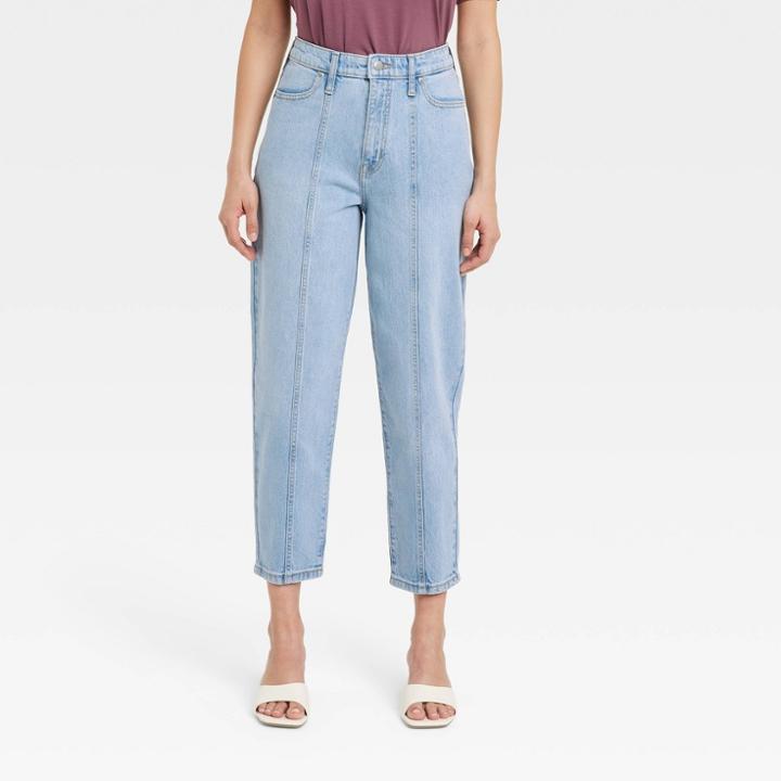 Women's High-rise Carrot Leg Denim Pants - A New Day Light Wash