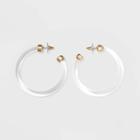 Sugarfix By Baublebar Gold Embellishments Clear Acrylic Hoop Earrings - Clear, Girl's