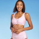Women's Tunnel Cinch-front Scoop Neck Bikini Top - Kona Sol Animal Print