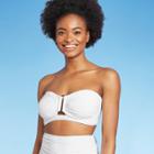 Women's Textured Bandeau Bikini Top - Kona Sol Fresh White D/dd Cup