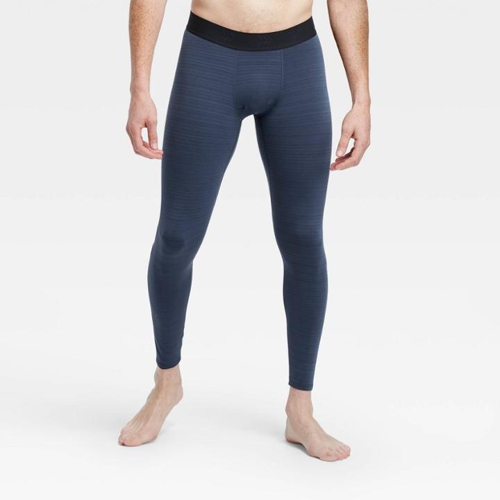 Men's Striped Coldweather Tights - All In Motion Navy M, Men's, Size: