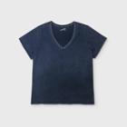 Women's Plus Size Short Sleeve V-neck T-shirt - Universal Thread Navy 1x, Women's, Size: