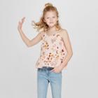 Girls' Split Strap Woven Tank Top - Art Class Peach