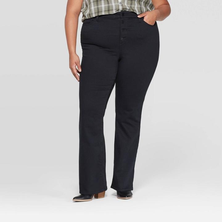 Women's Plus Size Mid-rise Bootcut Jeans - Universal Thread Black