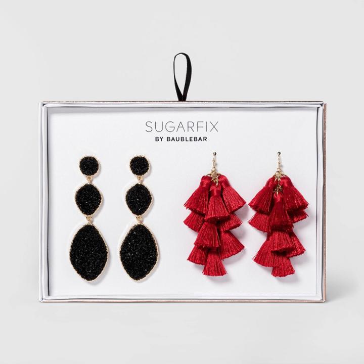 Sugarfix By Baublebar Party Perfect Earring Gift Set - Black/red, Women's, Size: Small, Red Black