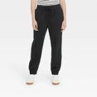 Women's High-rise Woven Ankle Jogger Pants - A New Day Black