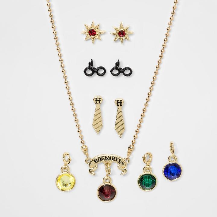 Girls' Harry Potter Hogwarts Earring And Necklace Set,