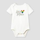 Baby Girls' Love More Short Sleeve Bodysuit - Cat & Jack Light Cream Newborn, Ivory