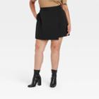 Women's Plus Size A-line Skirt - A New Day Jet Black