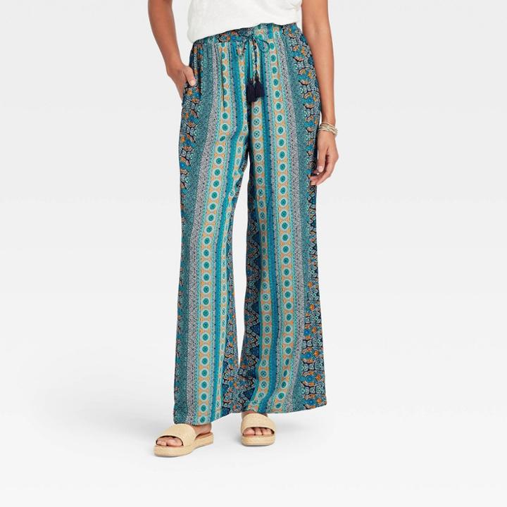 Women's Printed Pull-on Pants - Knox Rose Blue