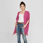 Women's Short Sleeve Tassel Kimono - Loramendi - Pink