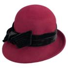 Scala Collezione Women's Wool Cloche Hat - Burgundy Black, Red Black