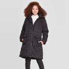 Women's Quilted Puffer Jacket - A New Day Black