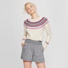 Women's Fairisle Pullover Sweater - A New Day Oatmeal