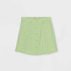 Girls' Floral Button-front Skirt - Art Class Green