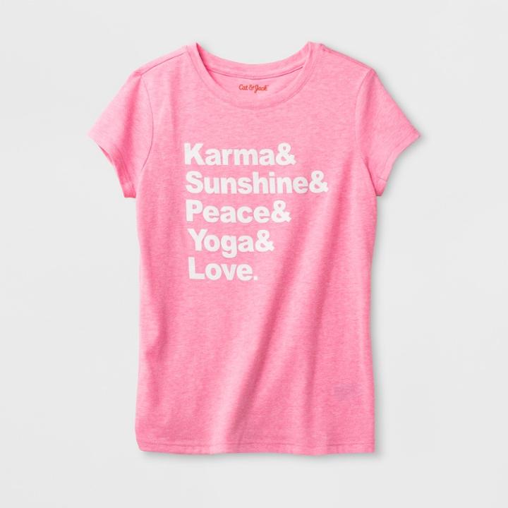 Girls' Short Sleeve Karma Graphic T-shirt - Cat & Jack Pink