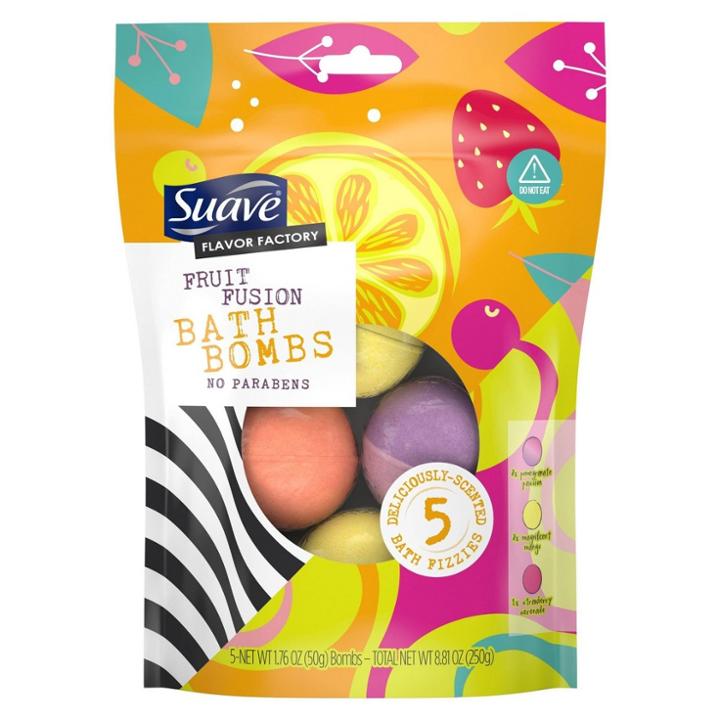 Suave Flavor Factory Fruit Fusion Paraben-free Bath Bombs