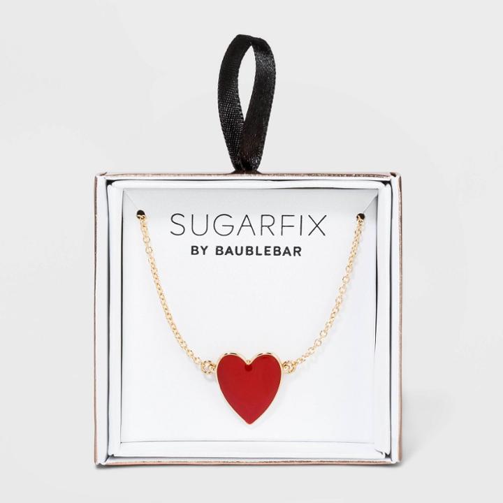 Sugarfix By Baublebar Delicate Heart Pendant Necklace - Red, Women's,