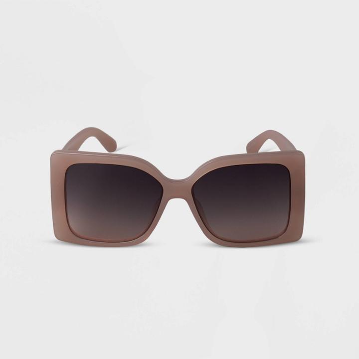 Women's Oversized Square Sunglasses - A New Day Beige