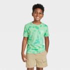 Boys' Short Sleeve Tie-dye 'grow With It' Front & Back Graphic T-shirt - Cat & Jack Green
