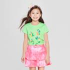 Girls' Short Sleeve Musical Birds Graphic T-shirt - Cat & Jack Green
