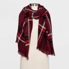 Women's Woven Plaid Oblong Scarf - Universal Thread Burgundy One Size, Women's, Red
