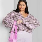 Women's Plus Size Button-front Cropped Cardigan - Wild Fable Purple