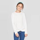 Girls' Cozy Long Sleeve Twist Front Top - Cat & Jack Cream