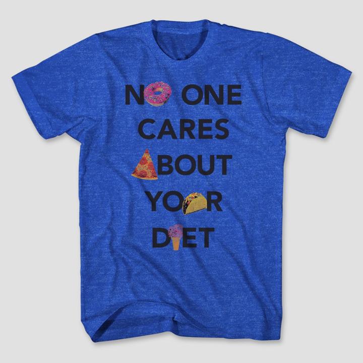 Mad Engine Men's Short Sleeve No One Cares T-shirt - Royal Heather