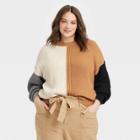 Women's Plus Size Crewneck Pullover Sweater - A New Day Naturals