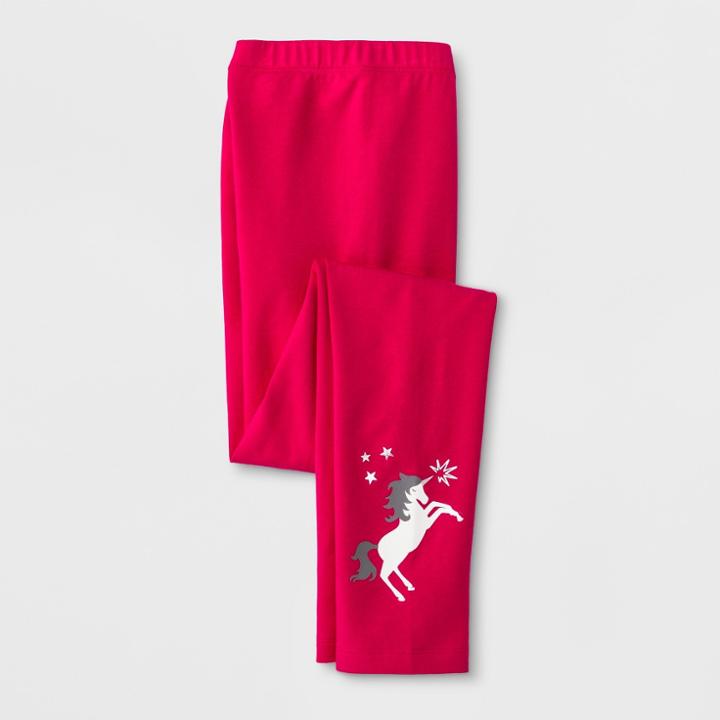 Girls' Unicorn Favorite Leggings - Cat & Jack Dark Pink