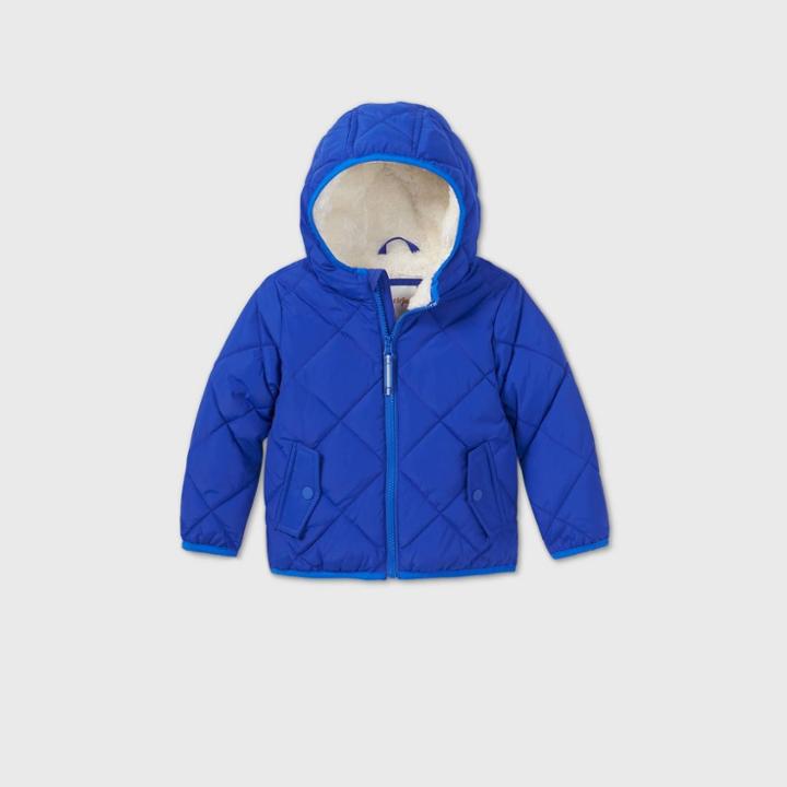 Toddler Quilted Puffer Jacket - Cat & Jack Blue