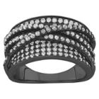 Tiara 2.15 Ct. T.w. Curved X Cubic Zirconia Ring In Black Rhodium Silver -