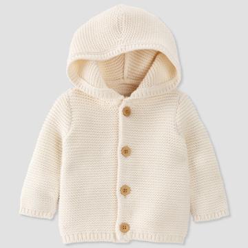 Little Planet By Carter's Baby Hooded Sweater Cardigan - Little Planet Organic By Carter's Cream Newborn, Ivory